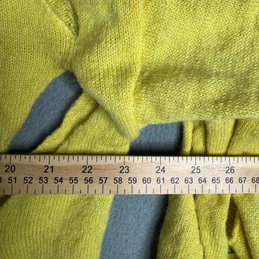 Valentino Yellow Mohair Merino Wool Cut Out Slashed Mock Neck Sweater Size S - Picture 9 of 10